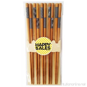 Happy Sales HSCH7/S 5 Pairs Japanese Blue Sashiko Design Chopsticks Gift set Natural - B001N80MKG